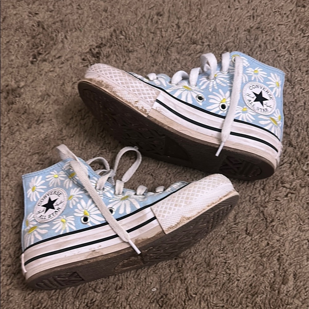Converse Blue and White High-Top Sneakers